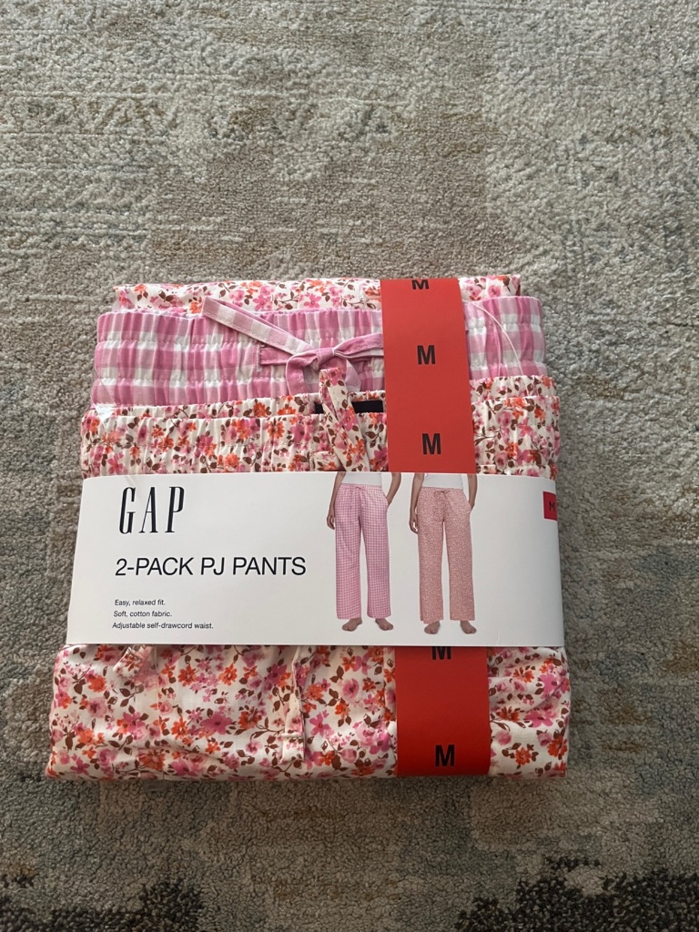 GAP Pink Floral & Pink Gingham 2-Pack PJ Pants